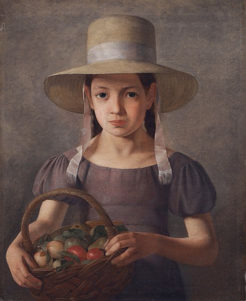 Constantin Hansen, Girl with fruit in a basket, c. 1827 by Atelier Liesjes
