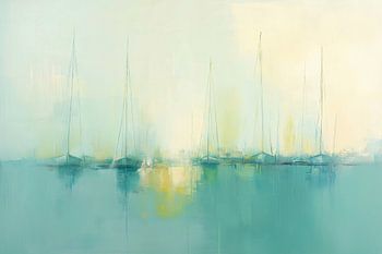 Voiliers abstraits aux couleurs pastel