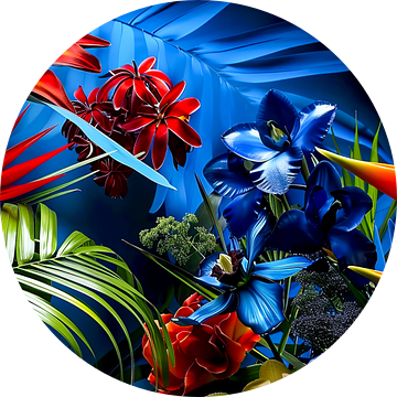 Regenwoud met prachtig heldere planten en bloemen