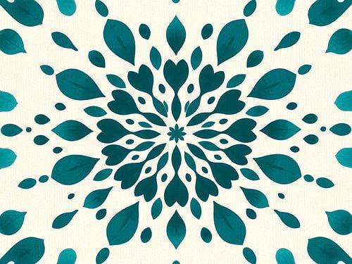 Teal & Cream Mandala Bloesem
