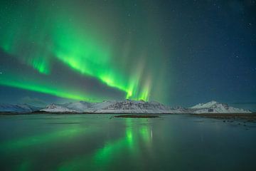 Het Noorderlicht in winters IJsland van Rudy Wagenaar