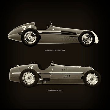 Alfa Romeo 158 Alfetta 1950 and Alfa Romeo 8c 1935 by Jan Keteleer
