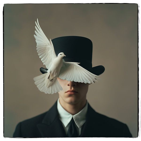 Man and pigeon by Hans Hordijk