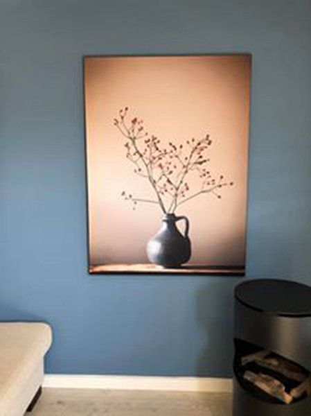 Klantfoto: Blauwe vaas met besjes (gezien bij vtwonen) van Karin Bazuin, als ArtFrame