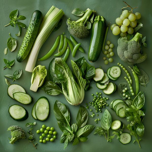 Grüne Gemüse Vielfalt von Poster Art Shop