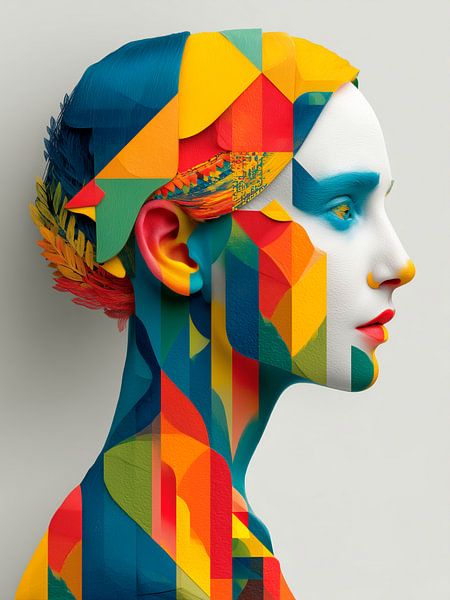 Signes du zodiaque Gémeaux - Portrait d'art géométrique par MArt