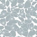 Flowers in retro style. Modern abstract botanical art. Pastel colors light grey and white by Dina Dankers thumbnail
