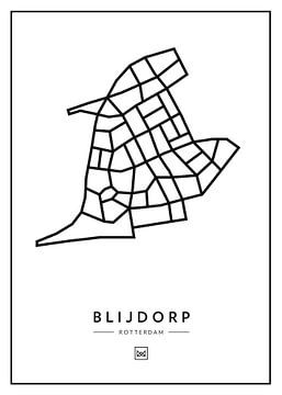 Blijdorp - Rotterdam van Muurmap - Jouw Favorite stad of wijk aan de muur