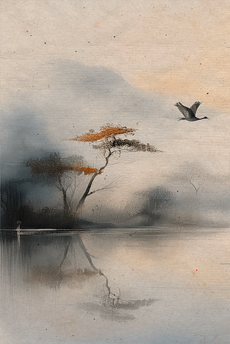 ZEN ART: Triptych (Part 1): Serene Japandi Landscape