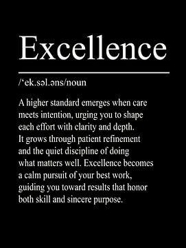 Excellence Definition – Schwarz von WordsThatInspire