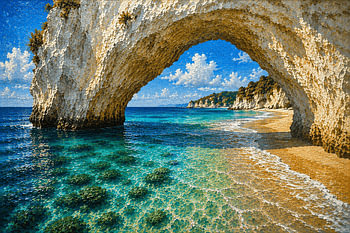 The Limestone Arch of Mbawana Beach, Sumba I Indonesia I Semi Abstract