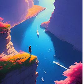 Schlucht mit Fluss 1 von Cloud Sky