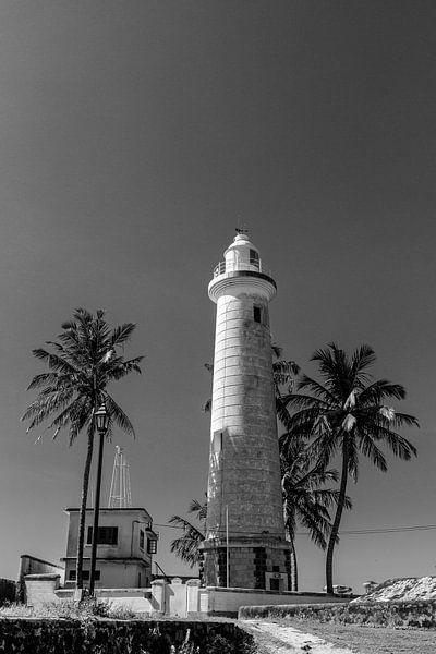 Phare Sri Lanka noir et blanc par Gijs de Kruijf