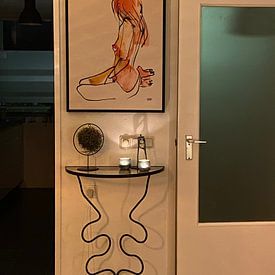 Klantfoto: Naakt inkt waterverf van Pieter Hogenbirk, op canvas