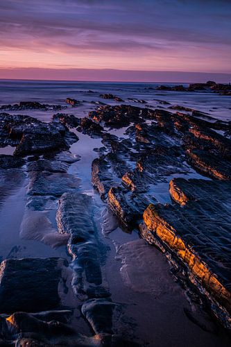 après le coucher du soleil sur la côte atlantique