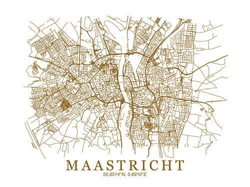 Gestylde plattgrond van Maastricht