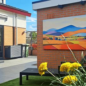 Photo de nos clients: Paysage abstrait de colline #16 par Bert Nijholt, sur toile
