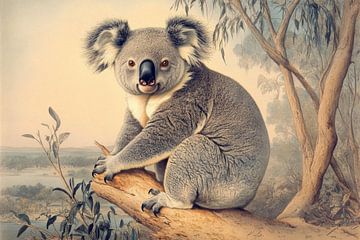Koala op Eucalyptustak Australisch Rustmoment van Eva Lee