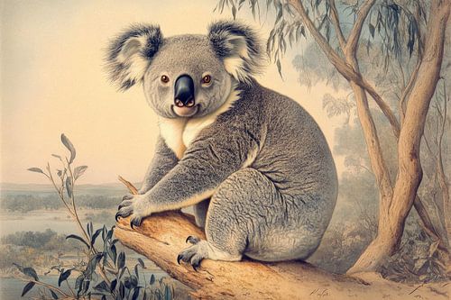 Koala on Eucalyptus Branch Australian Moment of Rest