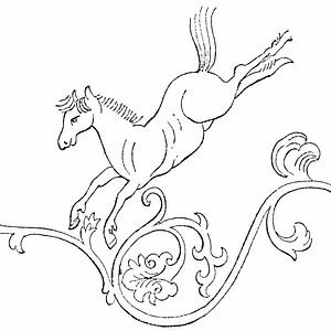 Japan Pferd Monochrom