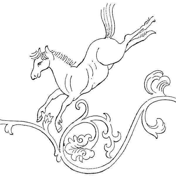 Japan Pferd Monochrom von Mad Dog Art