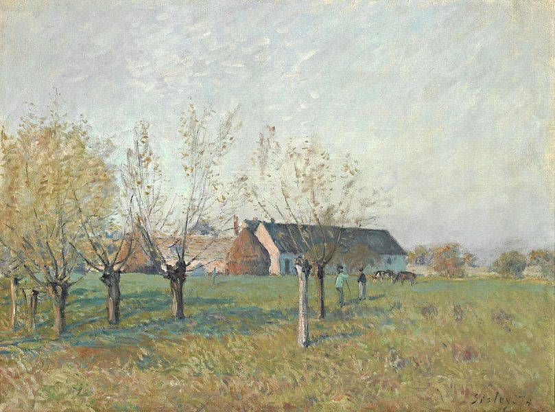 The “Trou d’Enfer” Farm, Autumn Morning, Alfred Sisley by Masterful Masters
