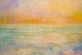 Pastel Seascape – Abstract Painting in Soft Colors by Joriali Abstract