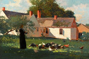 Boerderij landschap door Winslow Homer van Studio POPPY