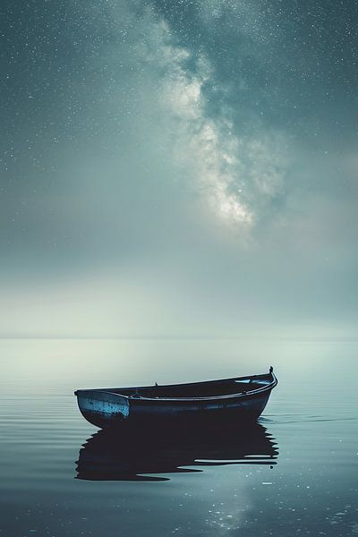 Sterrenlicht over kalme wateren van fernlichtsicht