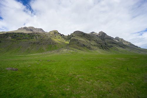 IJsland - Indrukwekkend groen, met mos bedekt vulkanisch berglandschap
