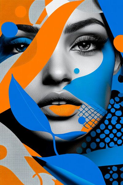 Play of colours with portrait by Poster Art Shop