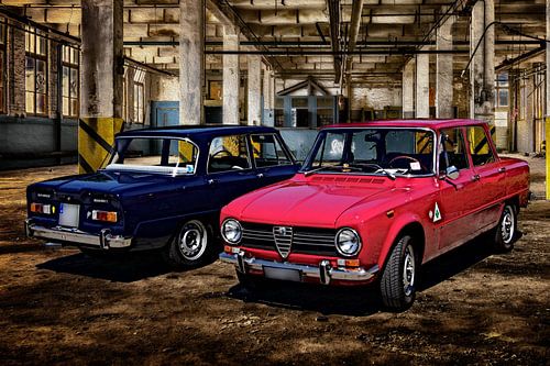 Twee Alfa Romeo Giulia