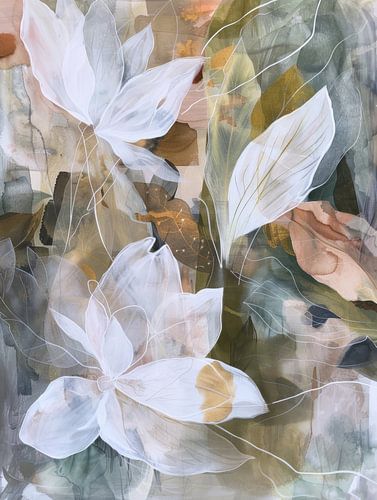 Botanical abstract in Japandi style by Japandi Art Studio