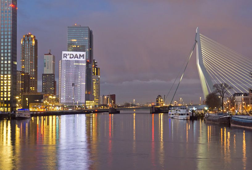 Turm im Süden und Erasmusbrücke in Rotterdam von Remco Swiers