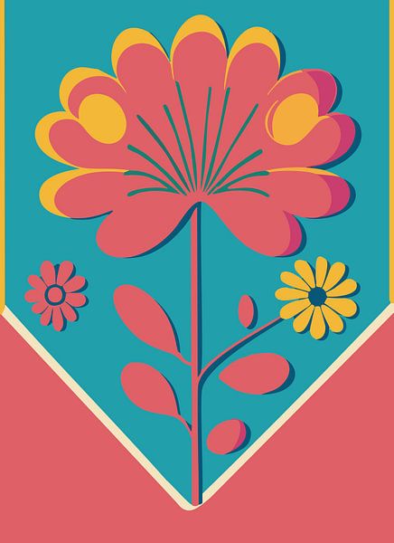 Retro Bunte Blumen von Gypsy Galleria