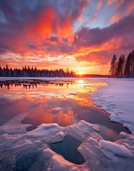 Goldene Stunde im Winter von fernlichtsicht