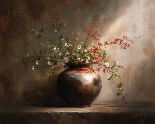 Sonnenbeschienene Kupfervase