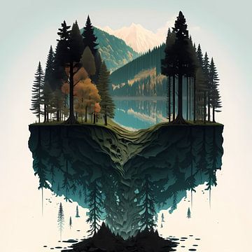 Surrealistisch boslandschap van Vythryd Arts