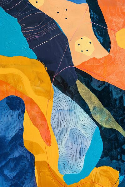 Kleurrijke dynamiek - abstracte compositie van Poster Art Shop