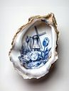 Oester met Delfst blauwe tekening van Margriet Hulsker thumbnail
