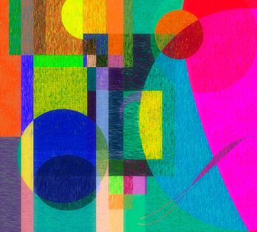 Felgekleurd abstract van Corinne Welp