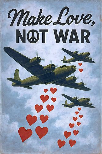 ‘Make love not war’ illustratie.