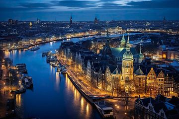 Amsterdam by night by PixelPrestige