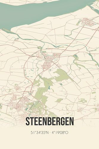 Vintage map of Steenbergen (North Brabant) by Prints of Place