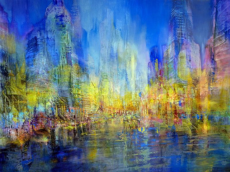 La ville dorée sur la rivière bleue par Annette Schmucker