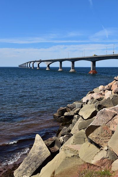 The Confederation Bridge in summer by Claude Laprise