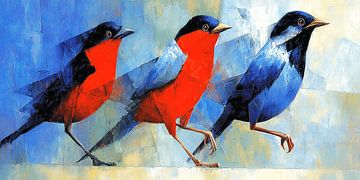 Vogels die Rennen van Karina Brouwer