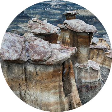 Bisti badlands-chocolade hoodoos in de winter New Mexico, VS van Frank Fichtmüller