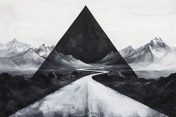 Paysage abstrait avec triangle sur Poster Art Shop