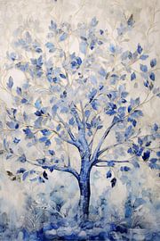 Minimalistischer blauer Baum